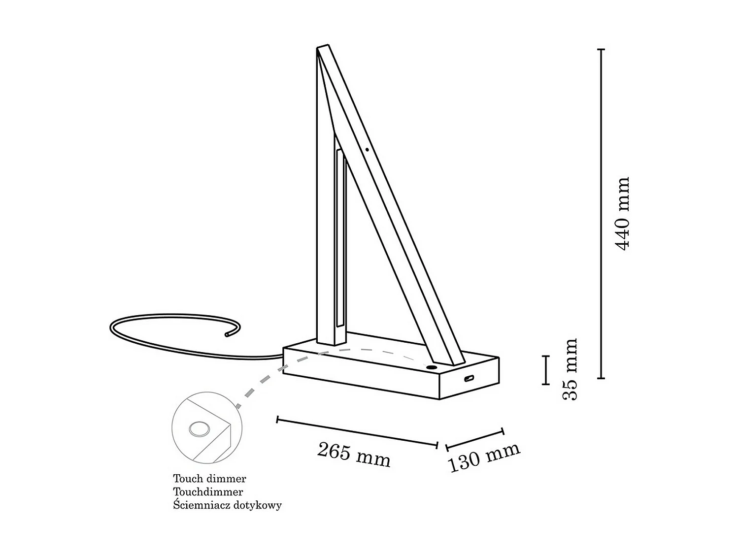 Candeeiro de Mesa Yukon, Castanho, 26,5x13x44 cm, EPIKASA