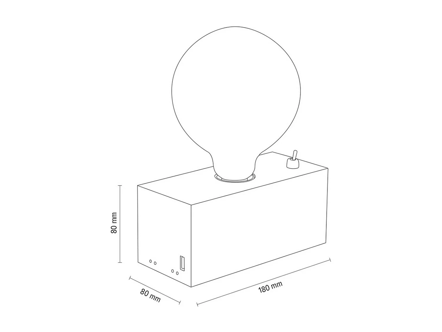 Lampe à Poser Almanzora, Marron, 8x18x8 cm, EPIKASA