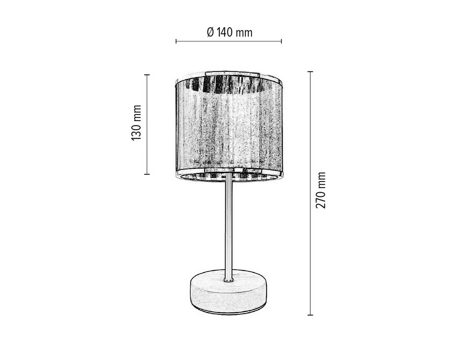Lampe à Poser Gianni, Noir, 14x14x27 cm, EPIKASA