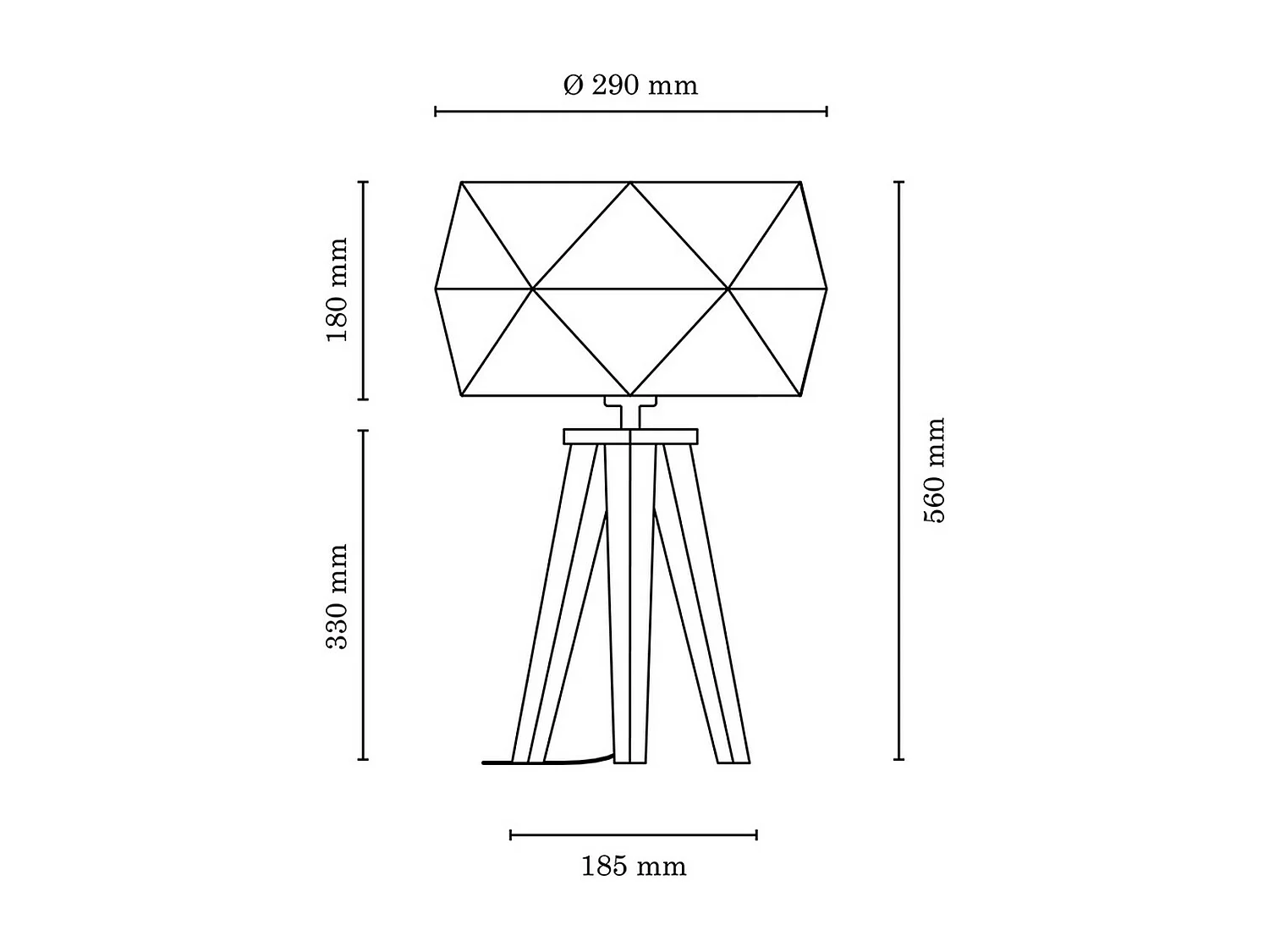 Lampe à Poser Sambre, Marron, 29x29x56 cm, EPIKASA