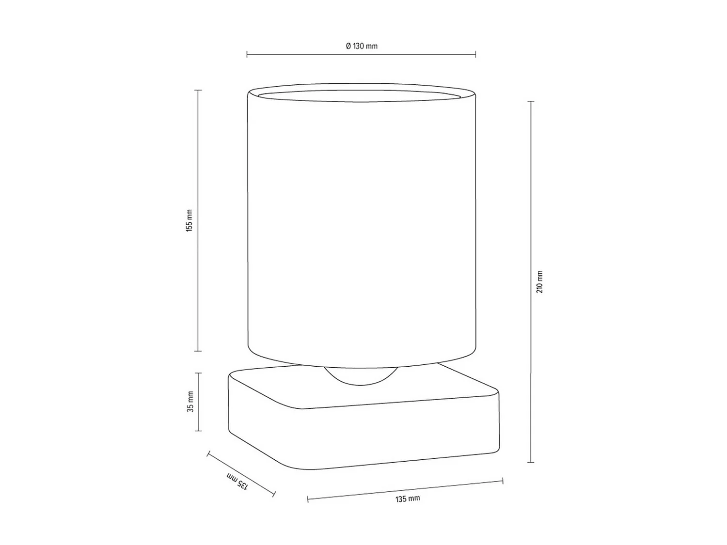 Candeeiro de Mesa Alberche, Cinzento, 13,5x13,5x21 cm, EPIKASA