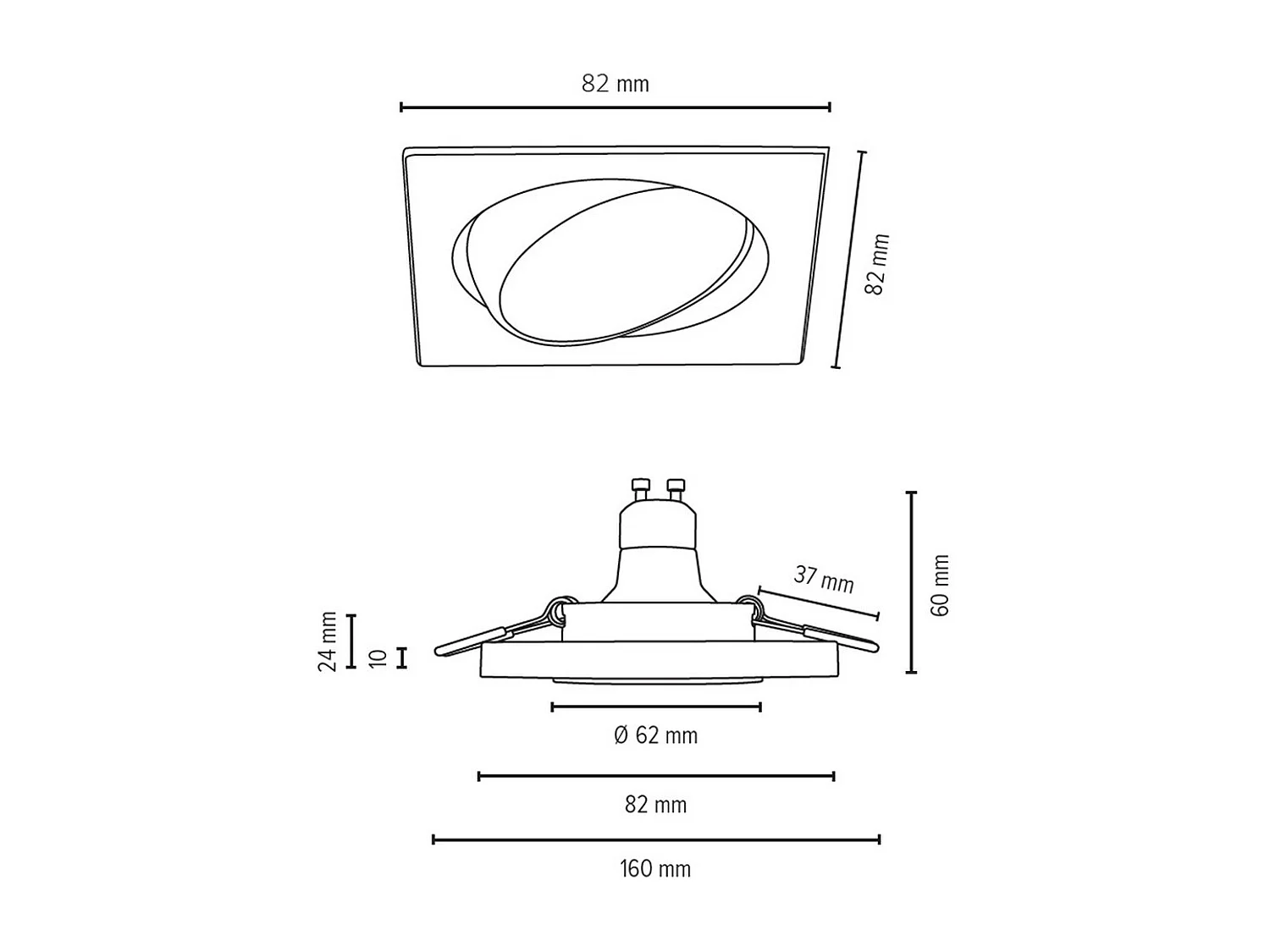Spot d'Intérieur Rotte, Argent, 8,3x8,3x0,2 cm, EPIKASA