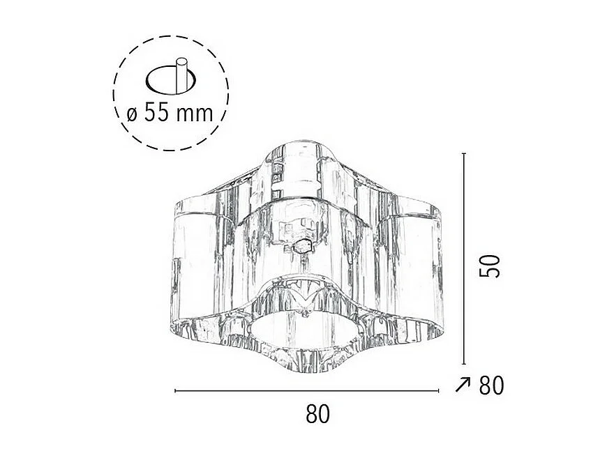 Spot Kromme, Zilver, 8x8x6 cm, EPIKASA