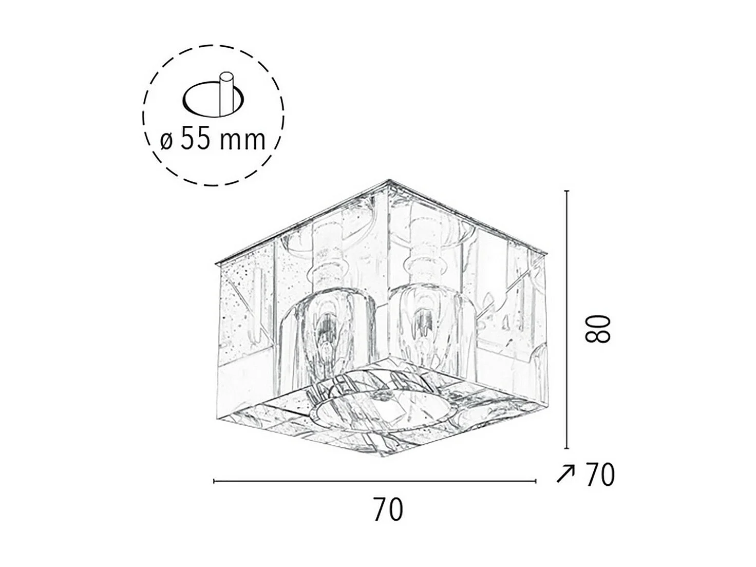Spot Kromme, Zilver, 7x7x5 cm, EPIKASA