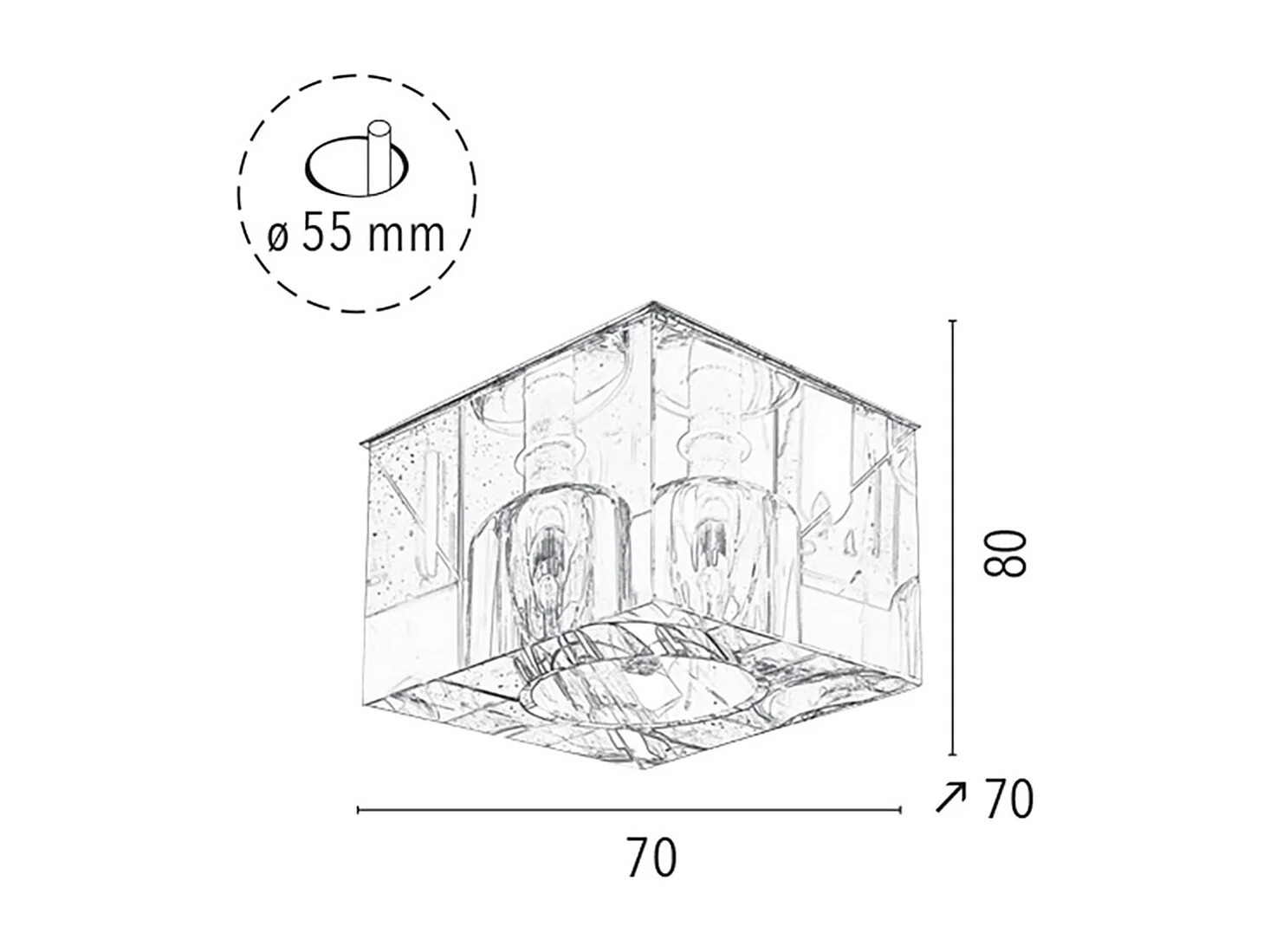 Spot Kromme, Zilver, 7x7x5 cm, EPIKASA