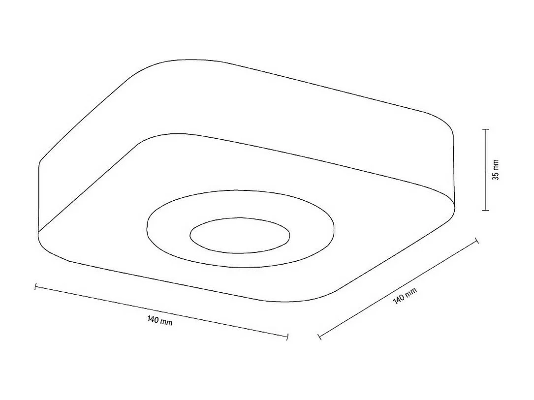 Lampa Punktowa Antimo, Brązowy, 14x14x3,5 cm, EPIKASA