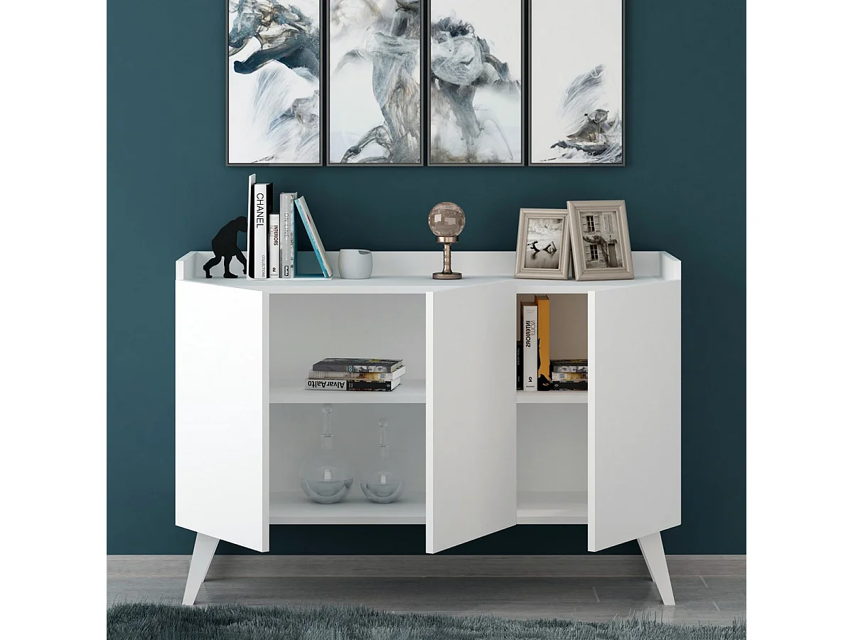 Kredens Ariane, Biały, 120x37x82 cm, EPIKASA