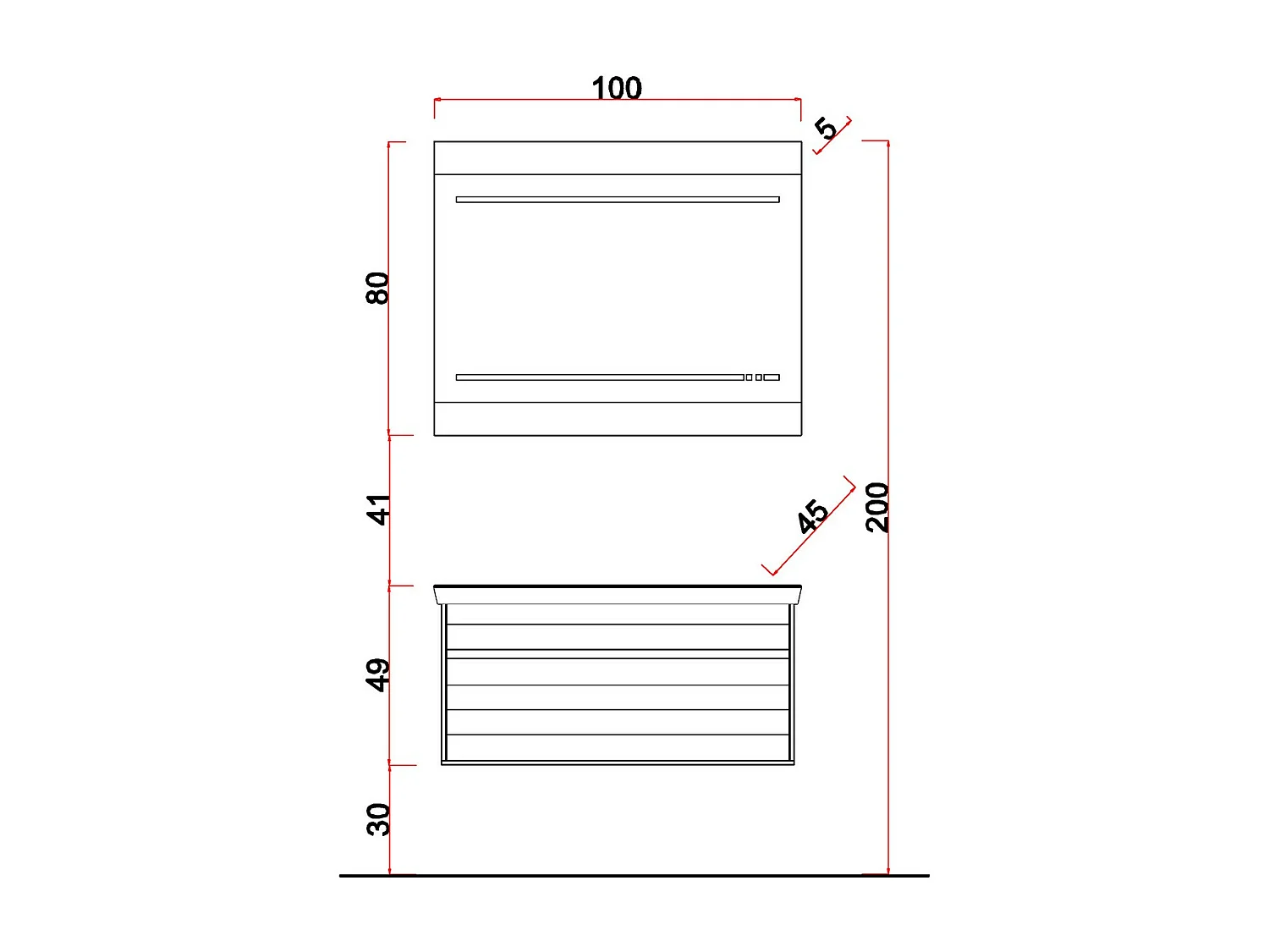 Spiegel met LED-Licht Memoria, Bruin, 80x100x5 cm, EPIKASA