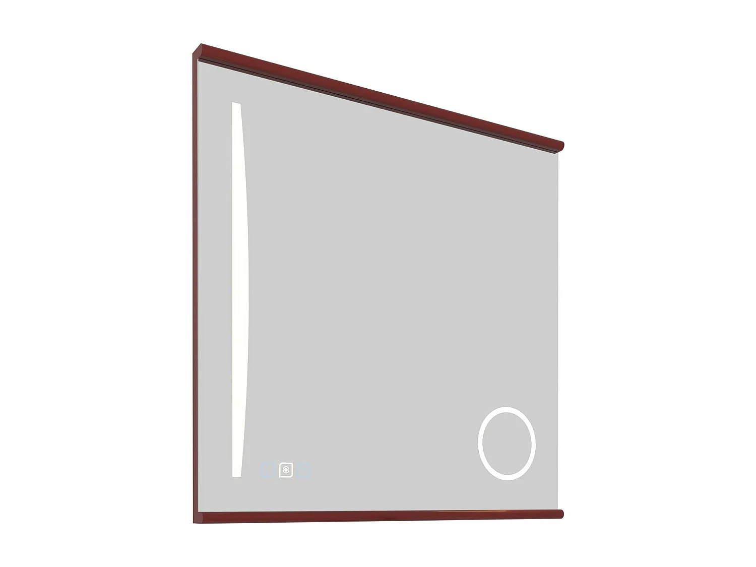 Miroir avec Lumière LED Trendy, Marron, 80x80x10 cm, EPIKASA