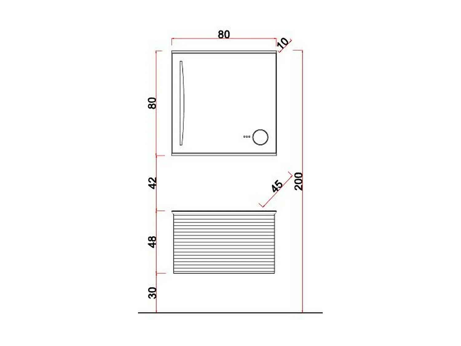 Miroir avec Lumière LED Trendy, Marron, 80x80x10 cm, EPIKASA