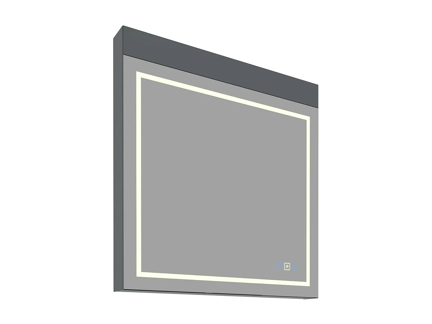 Espelho com Luz LED Premiere, Cinzento, 80x80x8 cm, EPIKASA