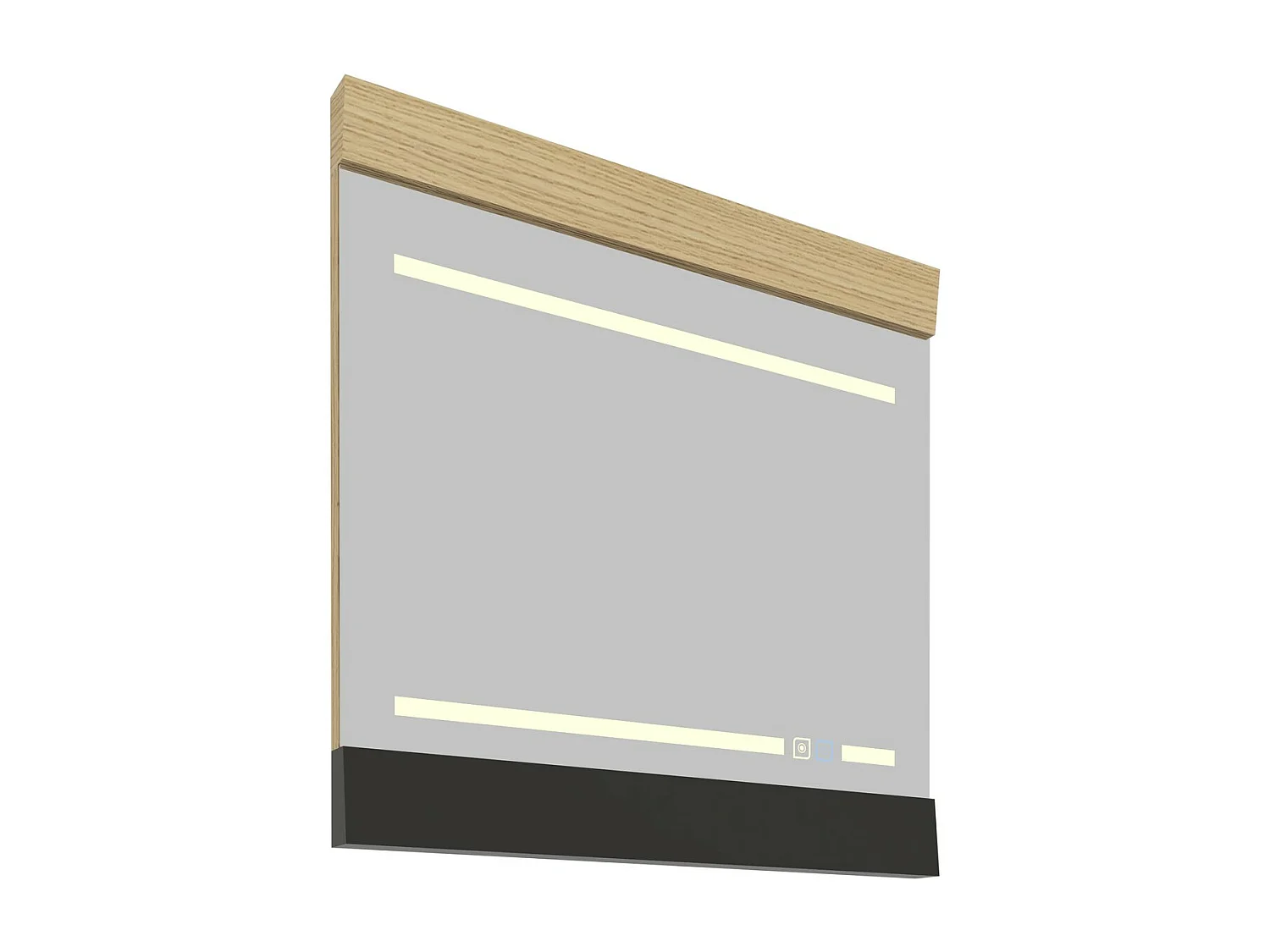 Miroir avec Lumière LED Memoria, Marron, 80x80x5 cm, EPIKASA