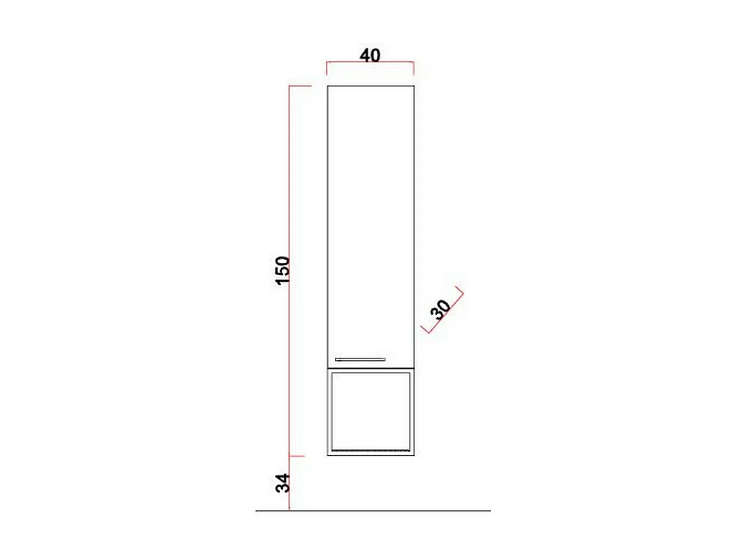 Badkameronderkast Belucci, Groen, 30x40x170 cm, EPIKASA