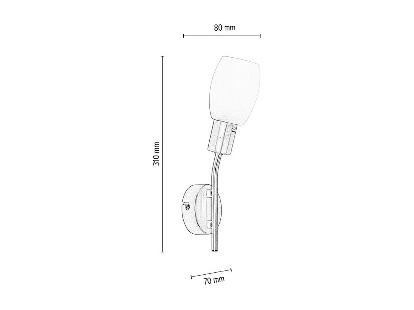 Applique Tamega, Blanc, 7x8x31 cm, EPIKASA