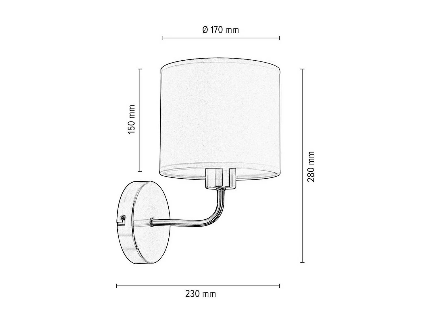 Lampada a Parete Prosna, Beige, 17x23x28 cm, EPIKASA