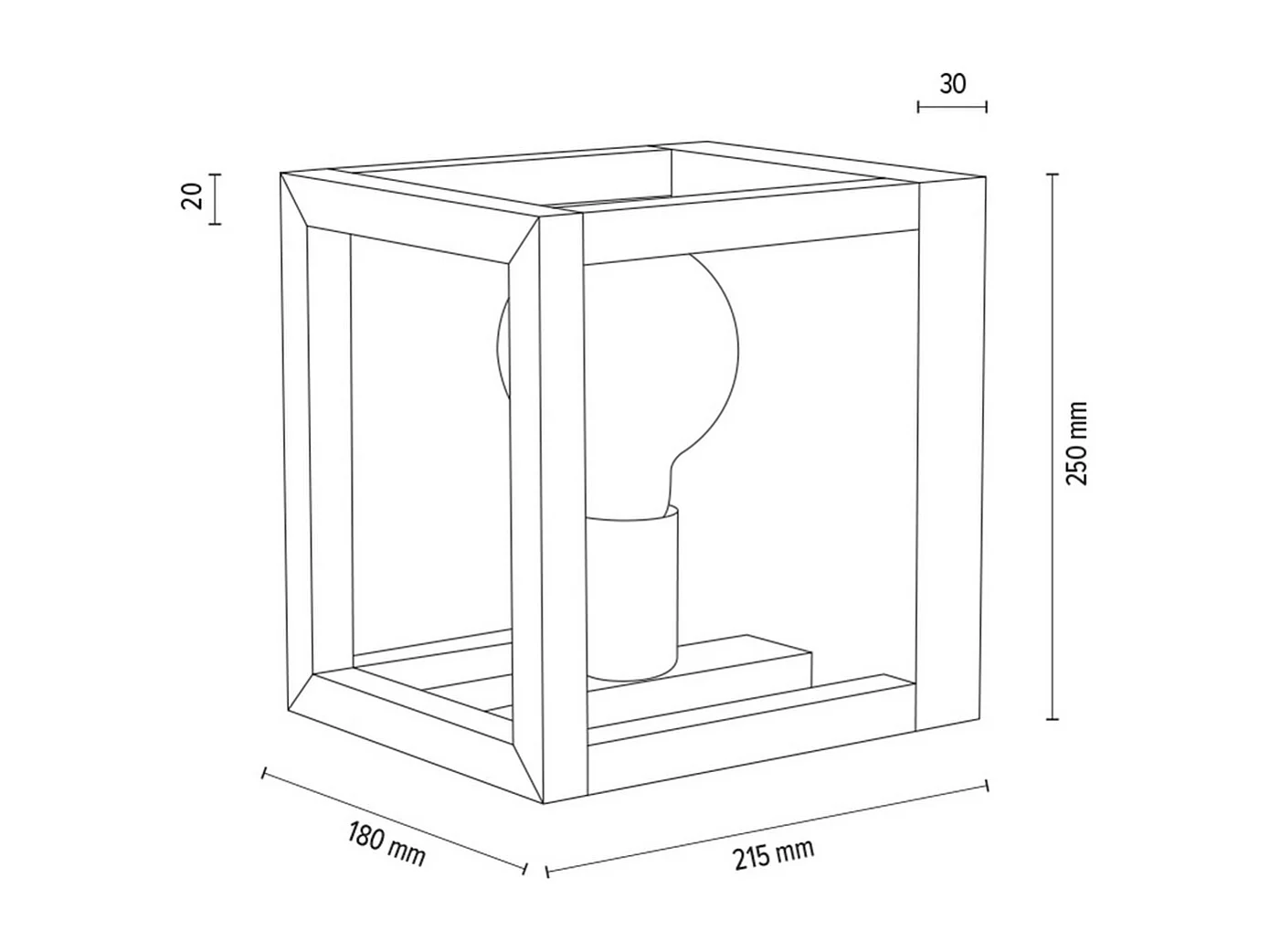 Applique Tietar, Marron, 18x21,5x25 cm, EPIKASA