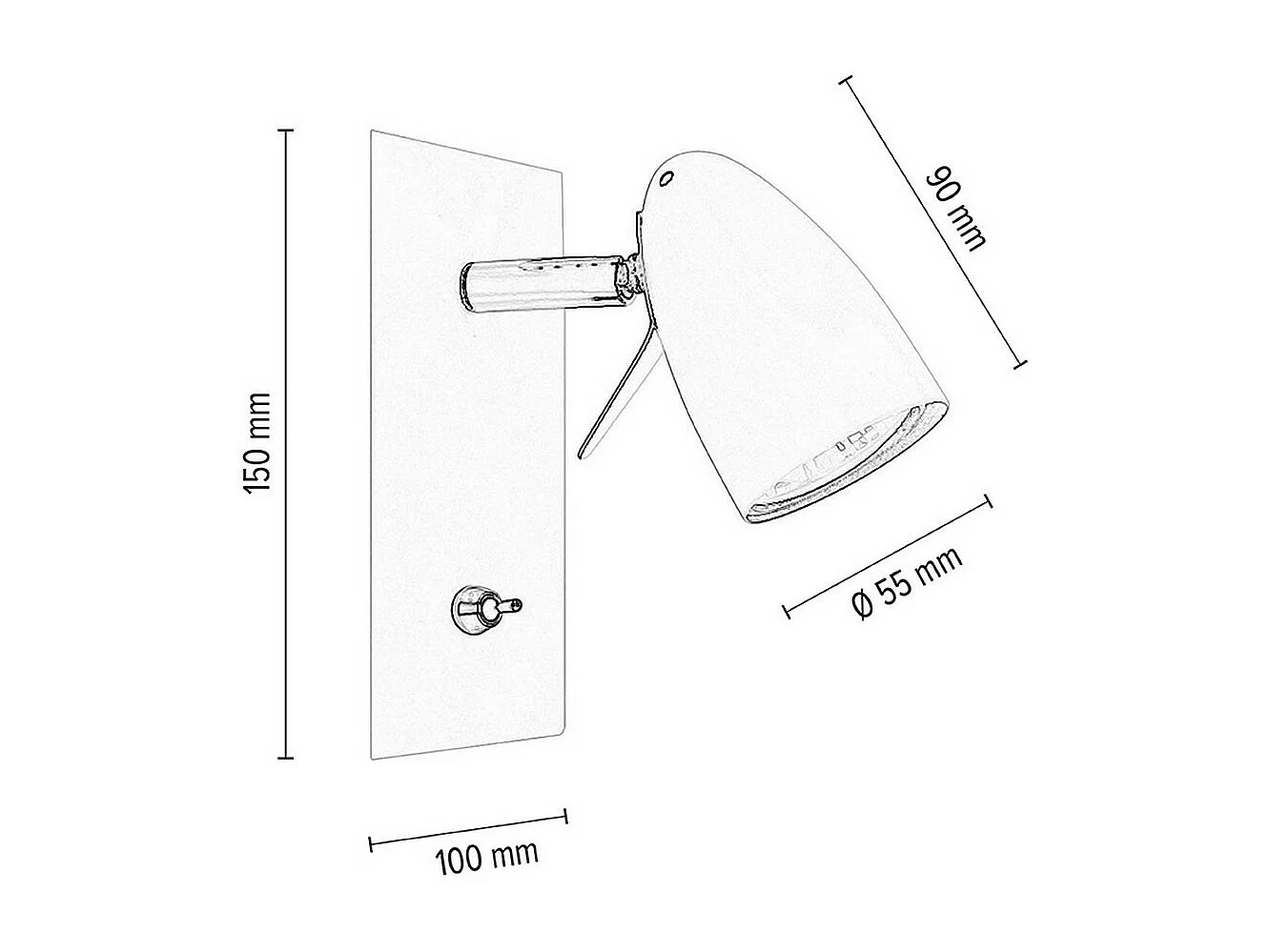 Applique Senna, Noir, 10x10x15 cm, EPIKASA