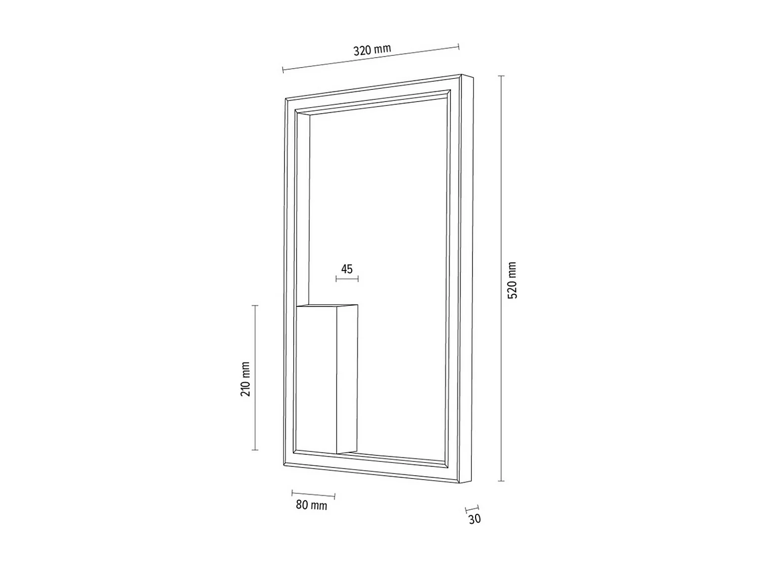 Applique Ter, Marron, 4,5x32x52 cm, EPIKASA