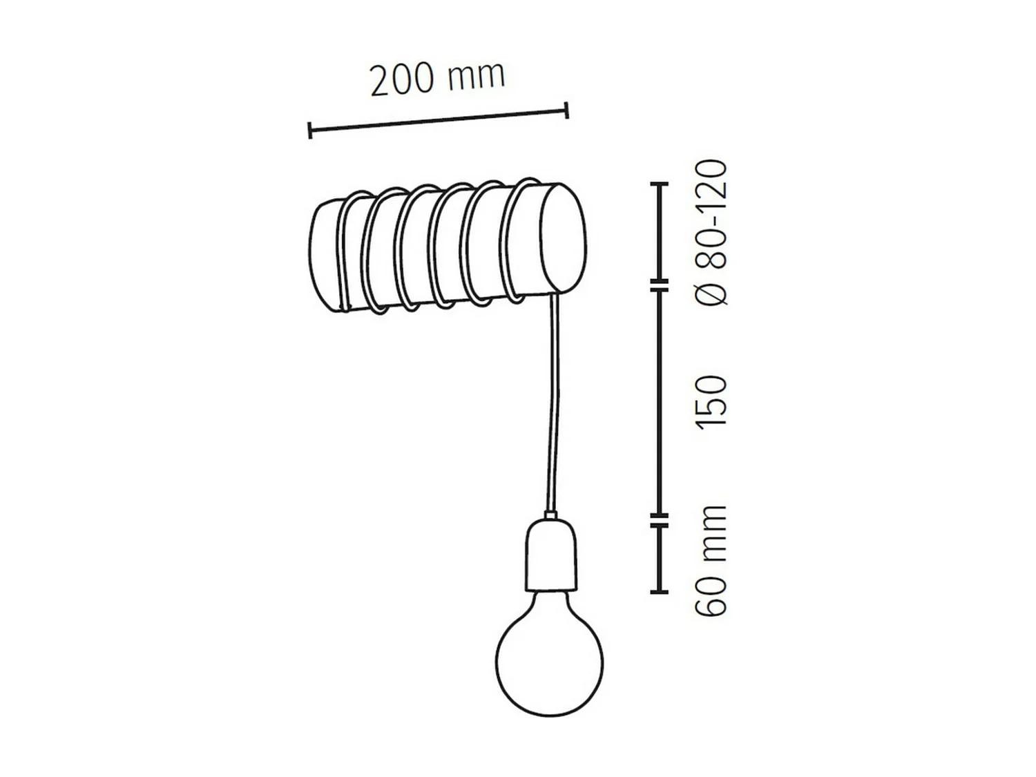 Lampada a Parete Erlauf, Marrone, 8x20x33 cm, EPIKASA