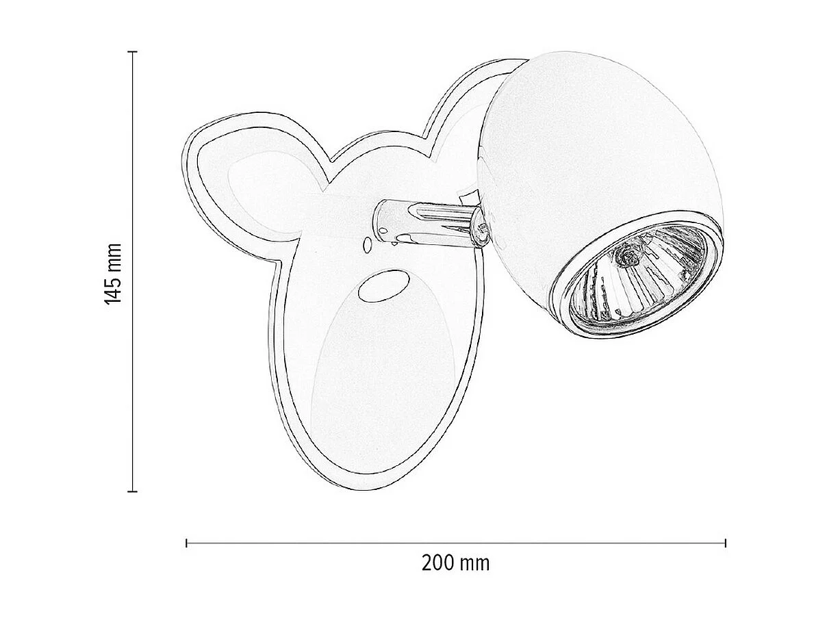 Candeeiro de Parede Baby, Branco, 20x14x14,5 cm, EPIKASA
