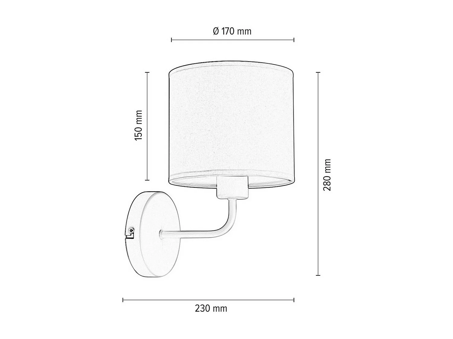 Candeeiro de Parede Prosna, Branco, 17x23x28 cm, EPIKASA