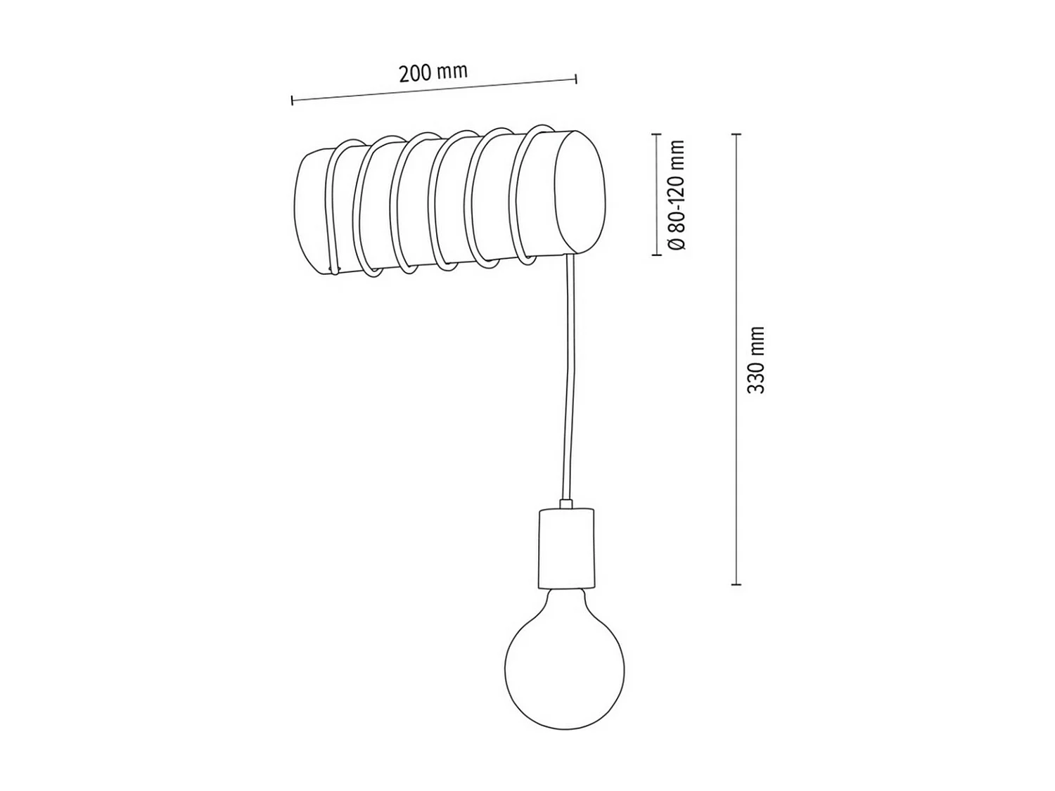 Lampa ścienna Erlauf, Brązowy, 8x20x33 cm, EPIKASA