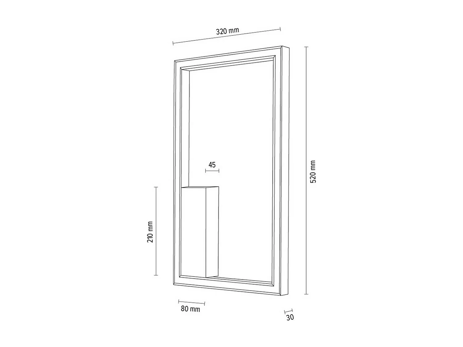 Applique Ter, Marron, 4,5x32x52 cm, EPIKASA