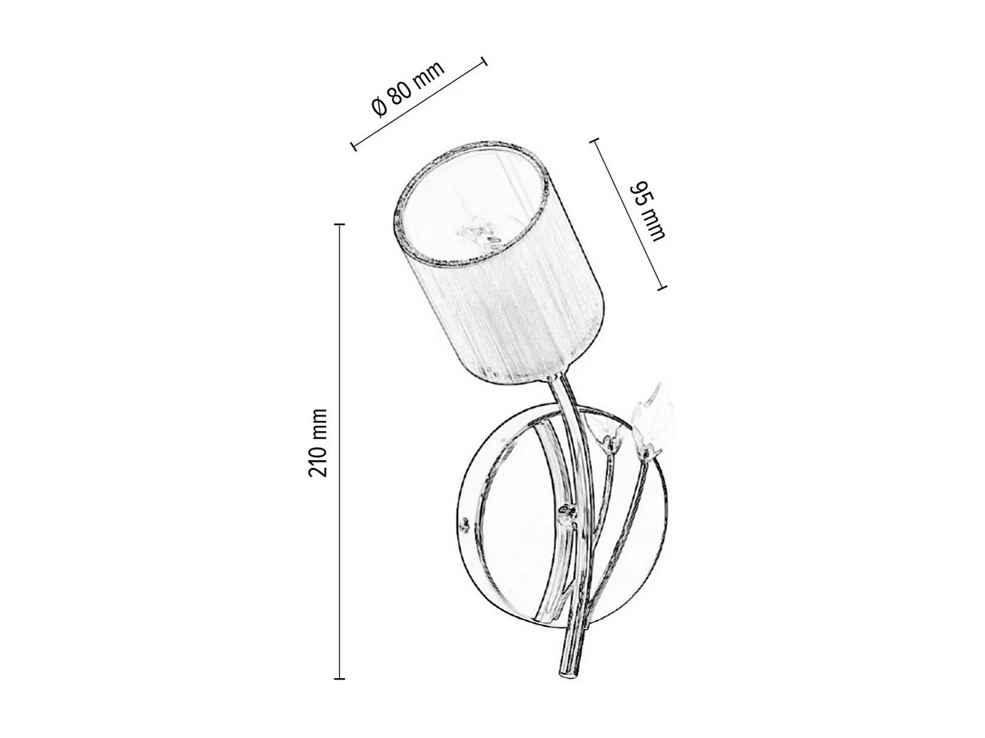 Candeeiro de Parede Getulio, Prata, 12x22x21 cm, EPIKASA