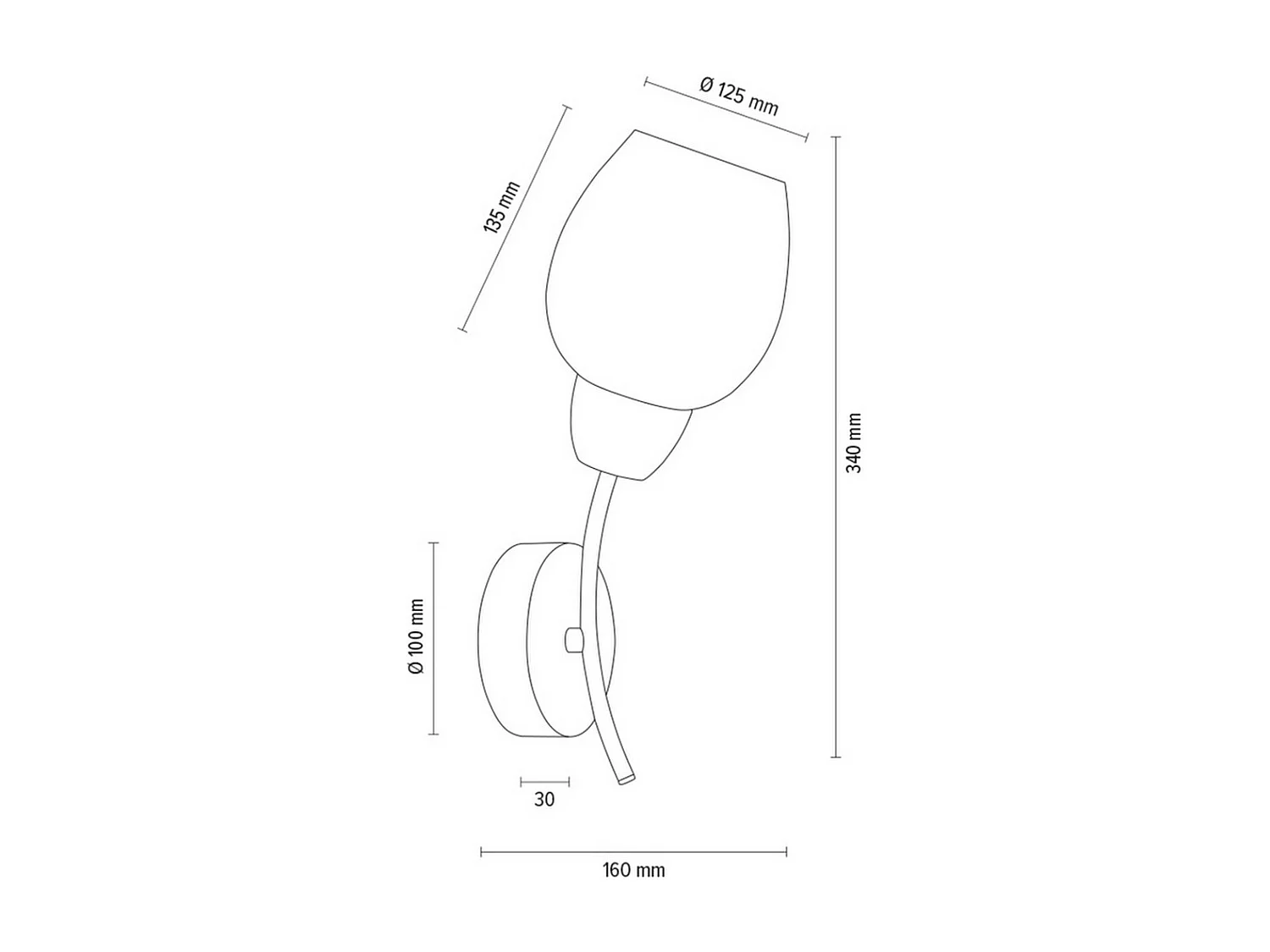 Applique Navia, Marron, 12,5x16x34 cm, EPIKASA