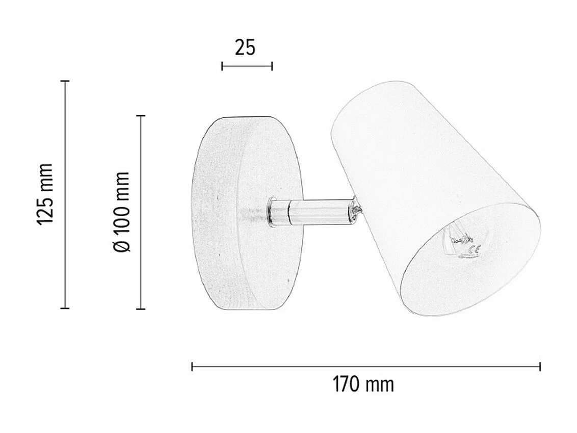 Candeeiro de Parede Anastasio, Castanho, 10x17x12,5 cm, EPIKASA