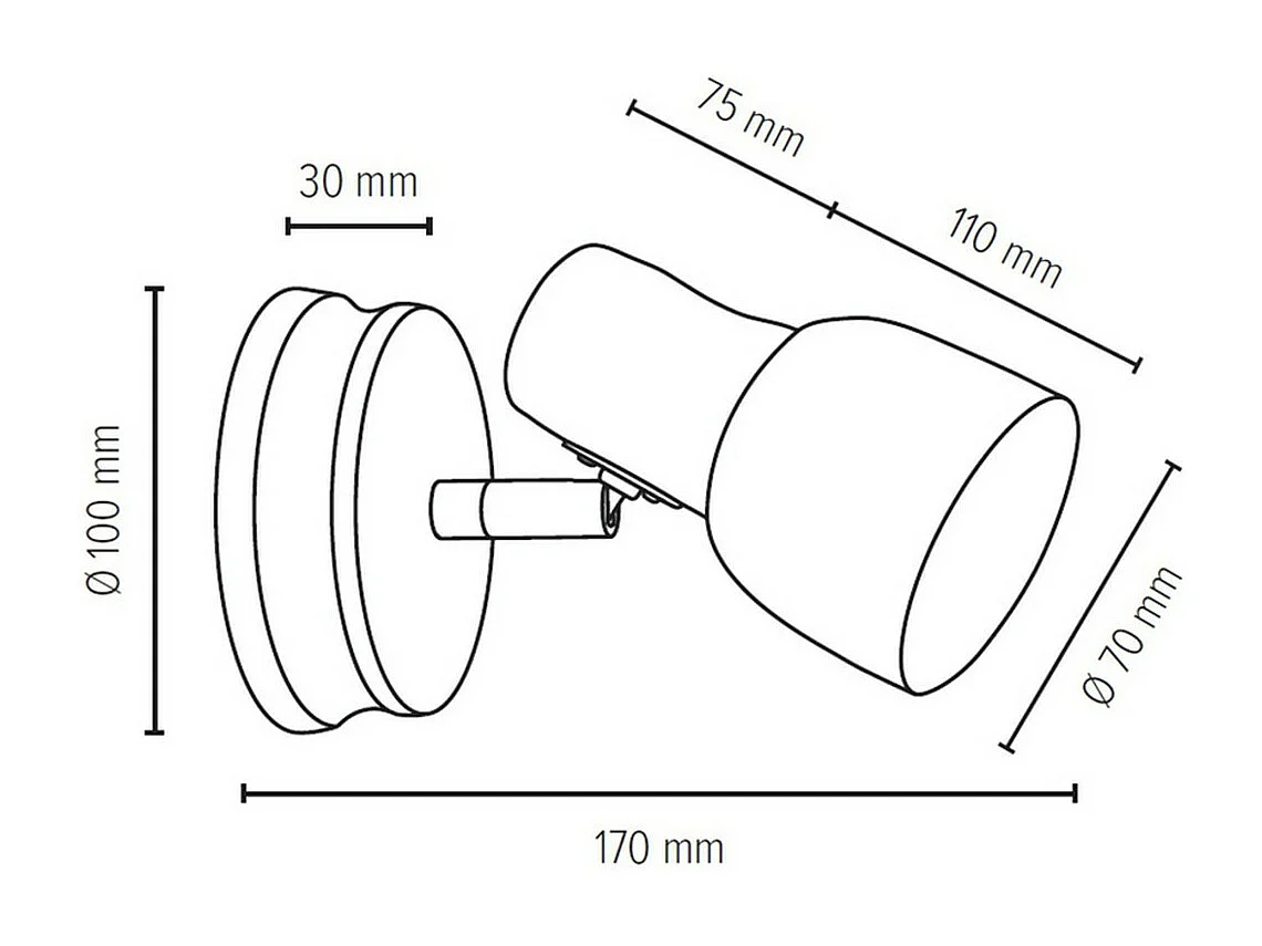 Candeeiro de Parede Ardenne, Castanho, 10x17x13 cm, EPIKASA