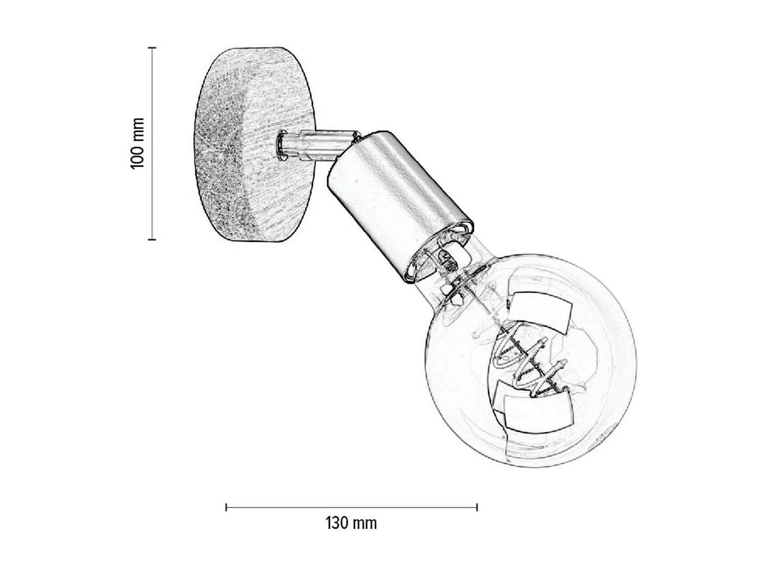 Candeeiro de Parede Aronne, Castanho, 13x10x12 cm, EPIKASA