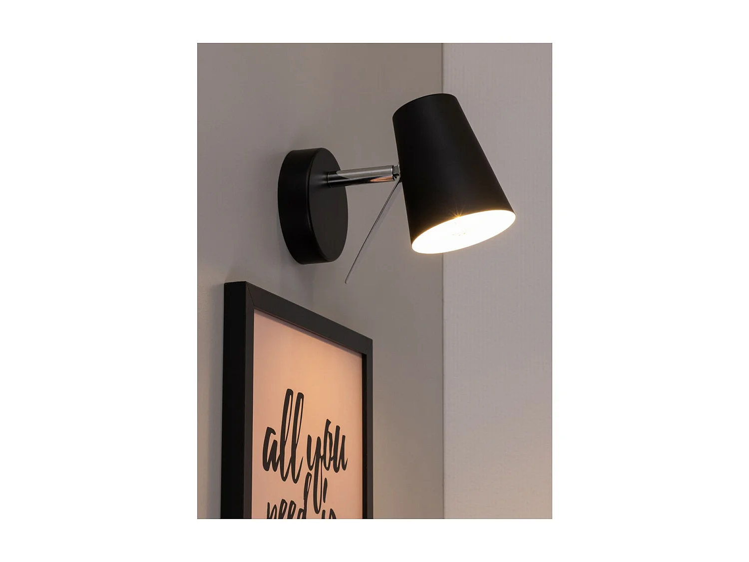 Applique Ferrand, Noir, 9x17x15 cm, EPIKASA