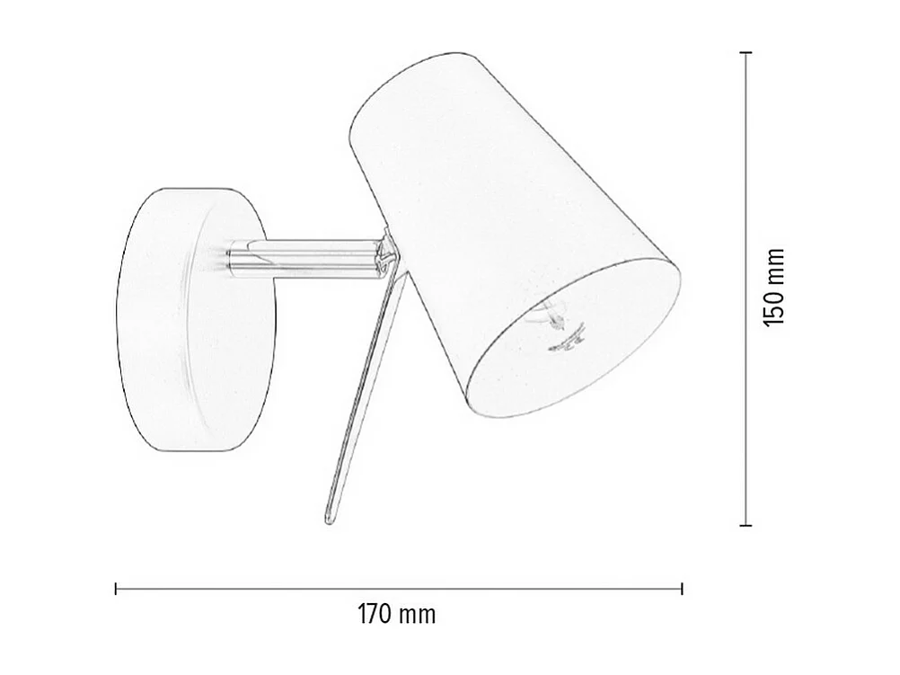 Applique Ferrand, Noir, 9x17x15 cm, EPIKASA