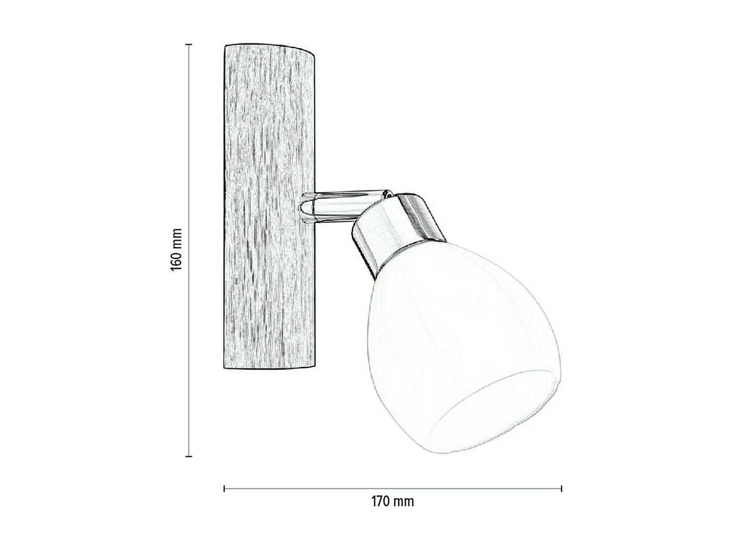 Lampada a Parete Arcadio, Marrone, 6x17x16 cm, EPIKASA