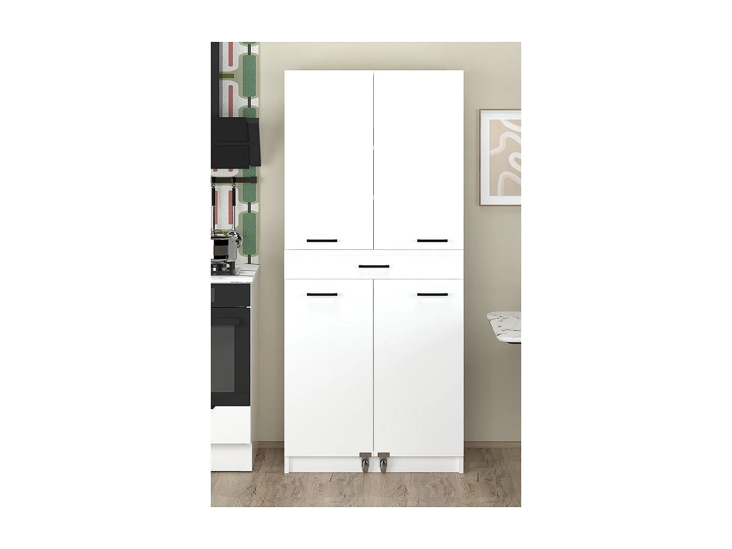 Armoire Sima, Blanc, 80x47x180 cm, EPIKASA