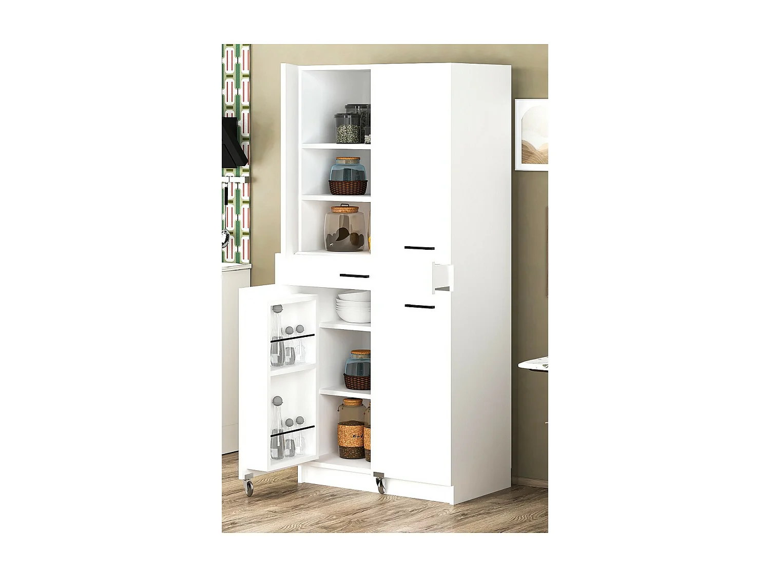 Armoire Sima, Blanc, 80x47x180 cm, EPIKASA