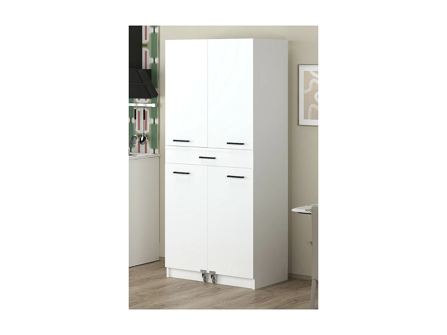 Armoire Sima, Blanc, 80x47x180 cm, EPIKASA