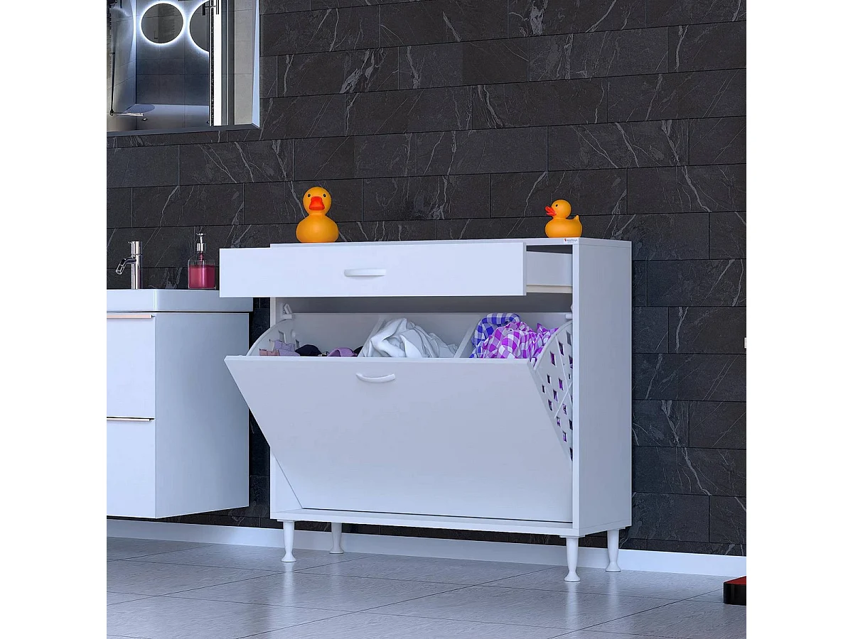 Armário de Lavandaria Aktif, Branco, 100x32,5x88 cm, EPIKASA