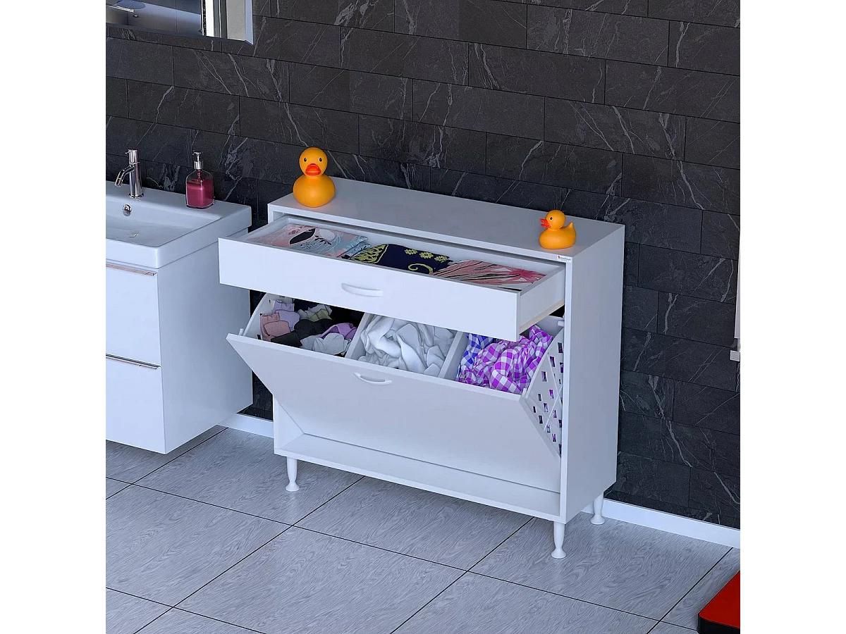 Armário de Lavandaria Aktif, Branco, 100x32,5x88 cm, EPIKASA