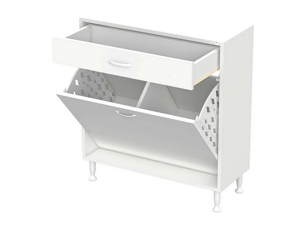 Meuble à Linge Aktif, Blanc, 70x32,5x88 cm, EPIKASA