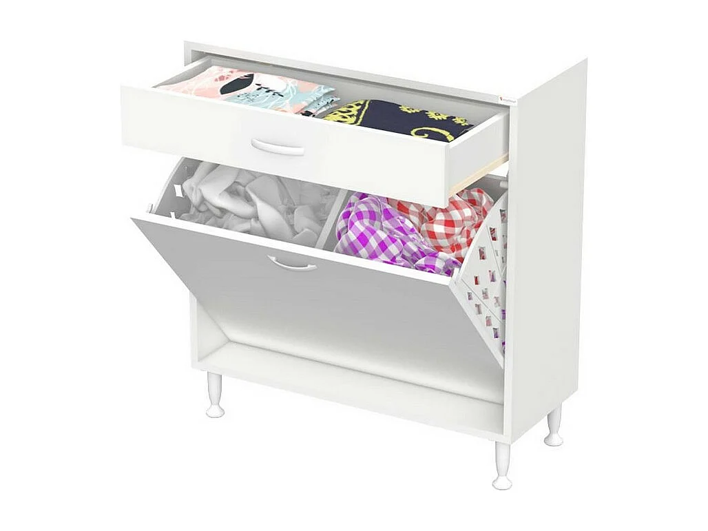 Armário de Lavandaria Aktif, Branco, 85x32,5x88 cm, EPIKASA