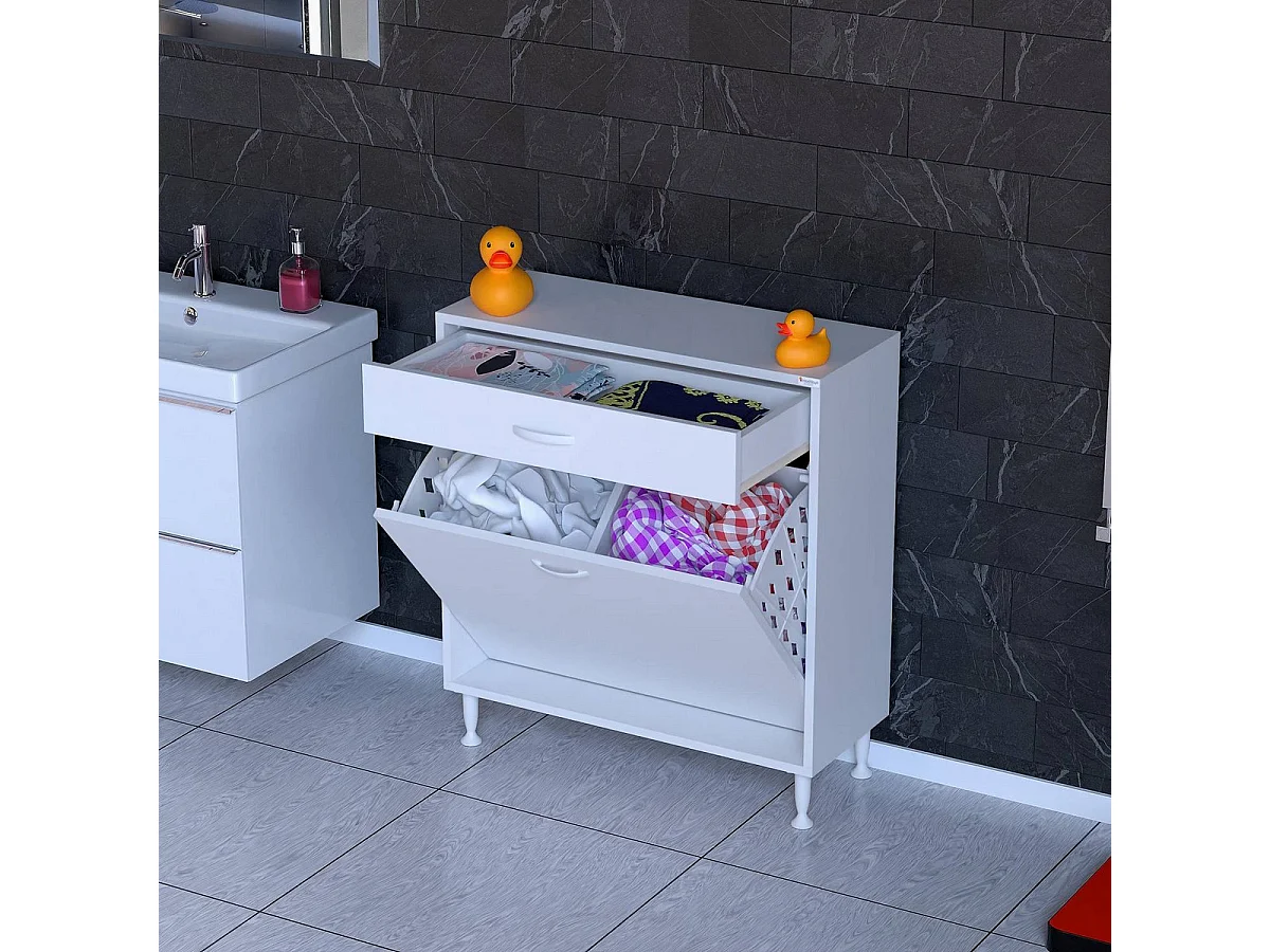 Armário de Lavandaria Aktif, Branco, 85x32,5x88 cm, EPIKASA