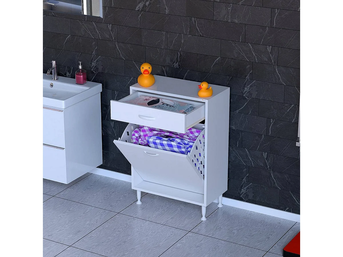 Waskast Aktif, Wit, 55x32,5x88 cm, EPIKASA