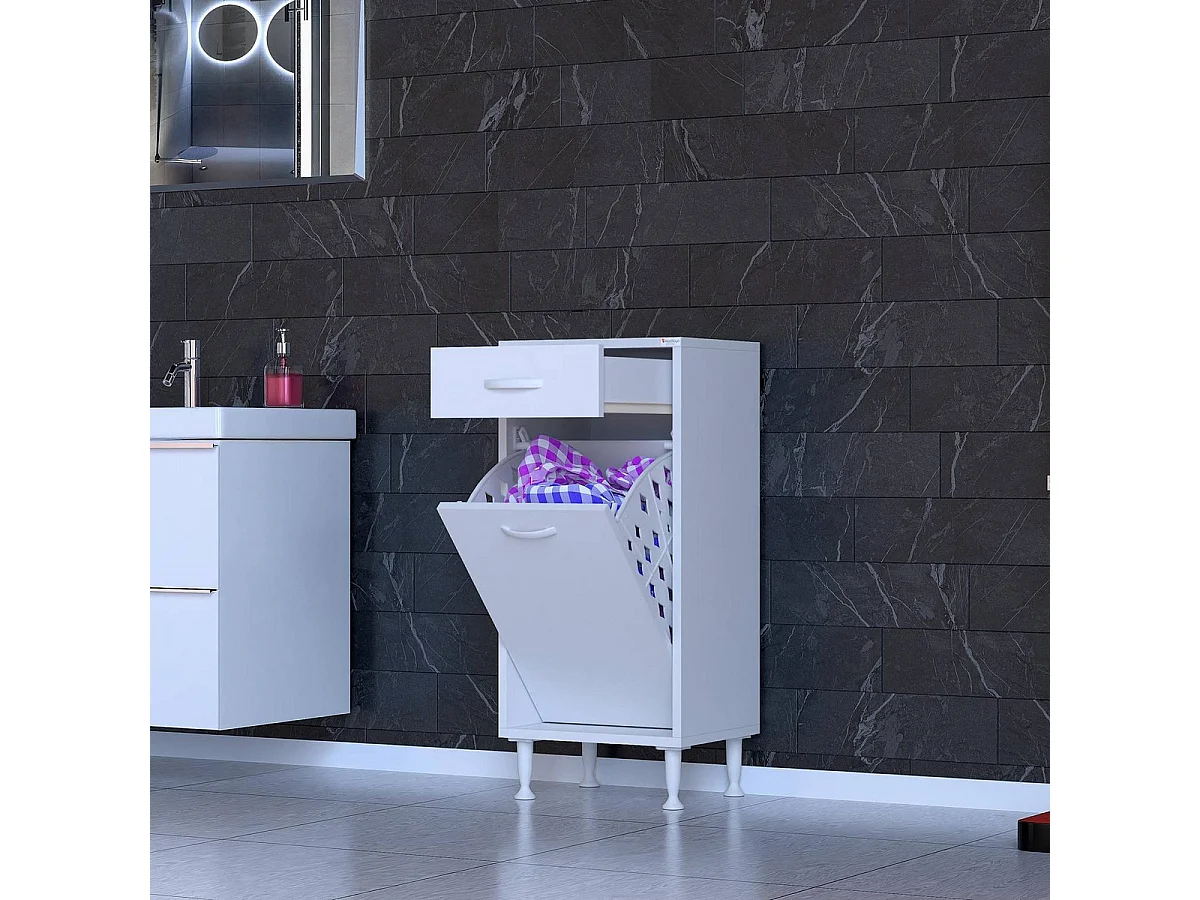 Waskast Aktif, Wit, 40x32,5x88 cm, EPIKASA