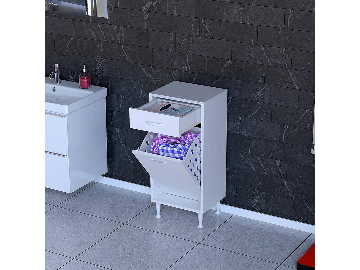 Waskast Aktif, Wit, 35x32,5x88 cm, EPIKASA