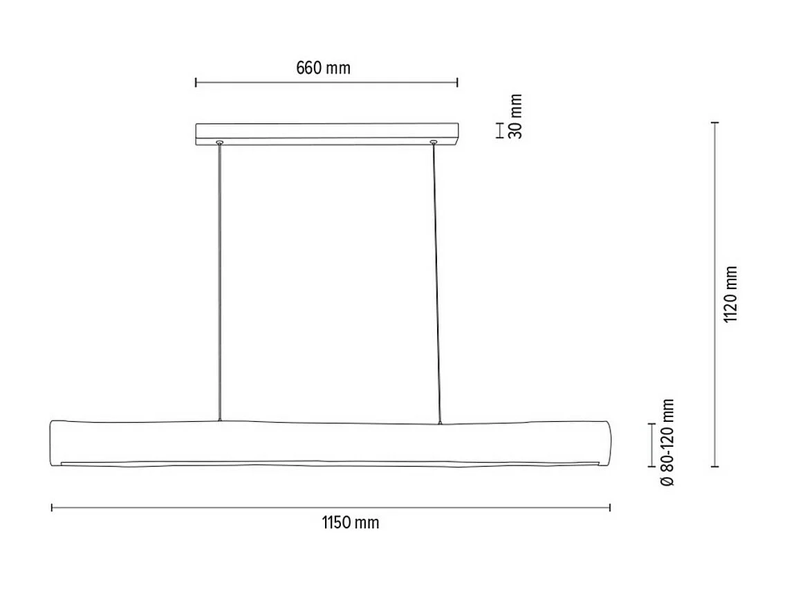 Lampa Wisząca Line, Brązowy, 10x115x100 cm, EPIKASA