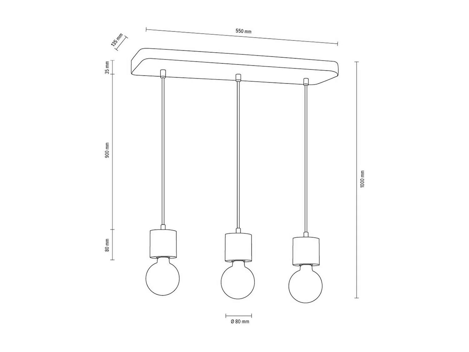 Candeeiro Suspenso Giacomo, Cinzento, 13,5x55x100 cm, EPIKASA