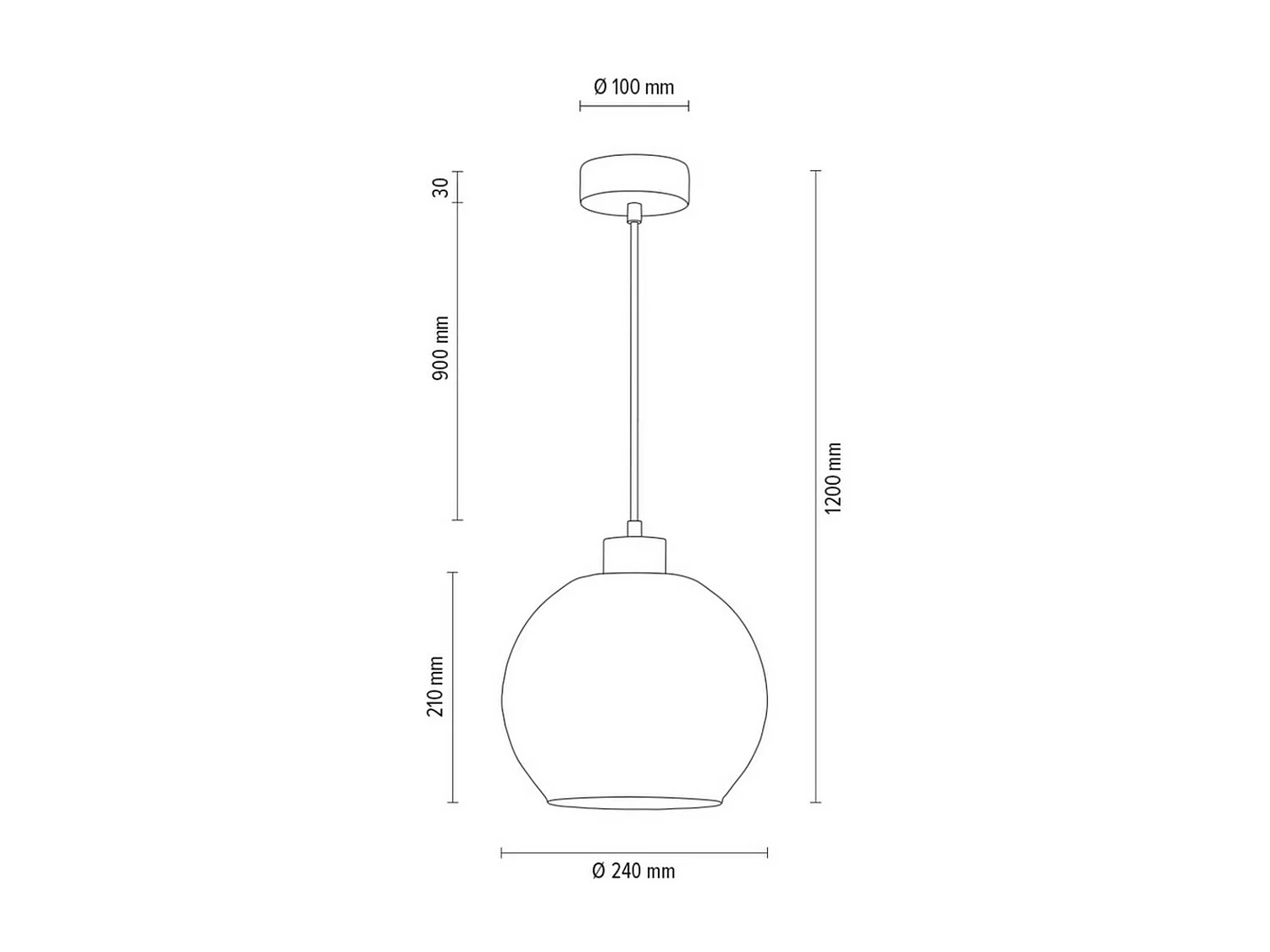 Candeeiro Suspenso Dommel, Castanho, 24x24x120 cm, EPIKASA