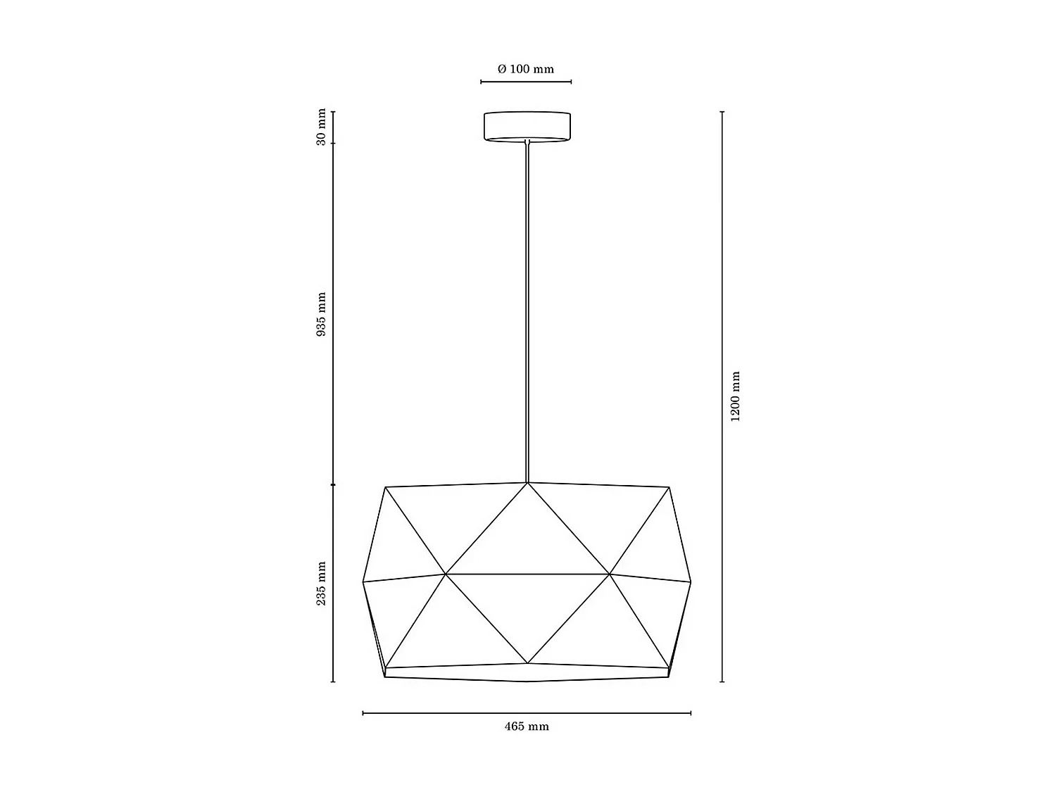 Suspension Geomerical, Marron, 46,5x46,5x120 cm, EPIKASA